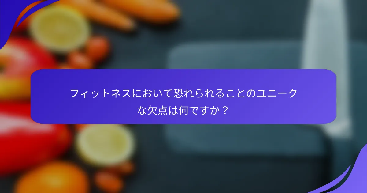 フィットネスにおいて恐れられることのユニークな欠点は何ですか？