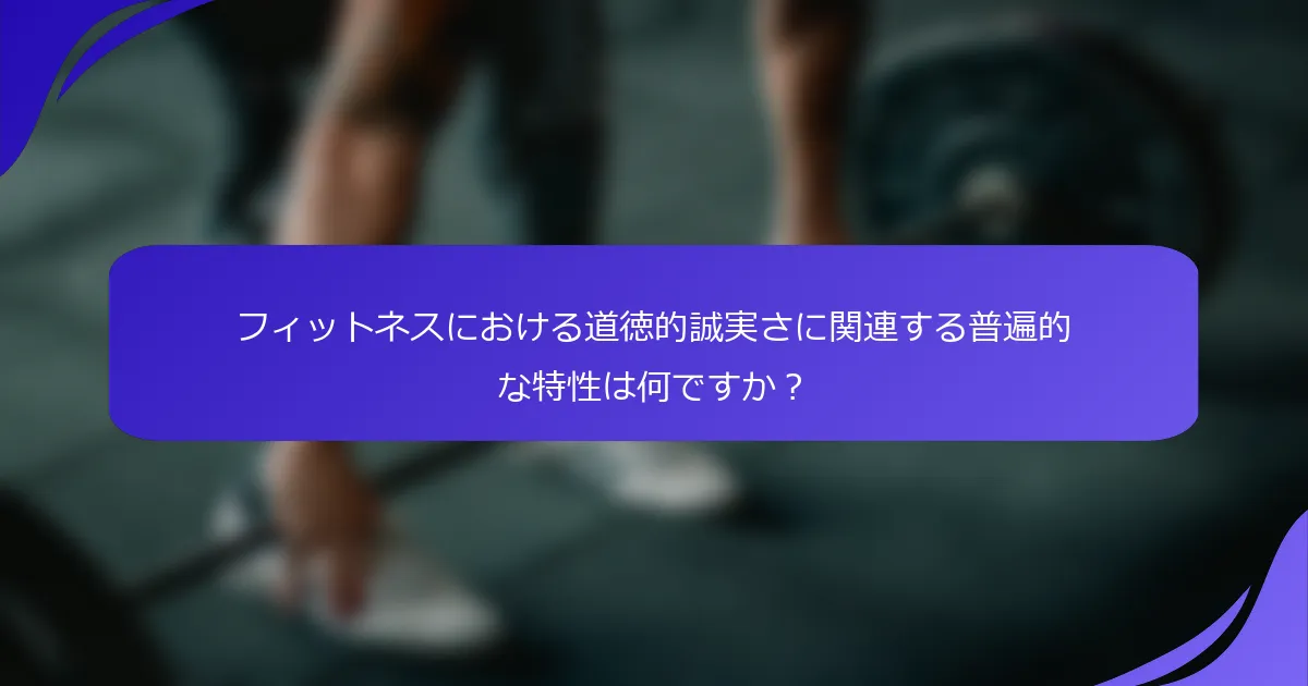 フィットネスにおける道徳的誠実さに関連する普遍的な特性は何ですか？