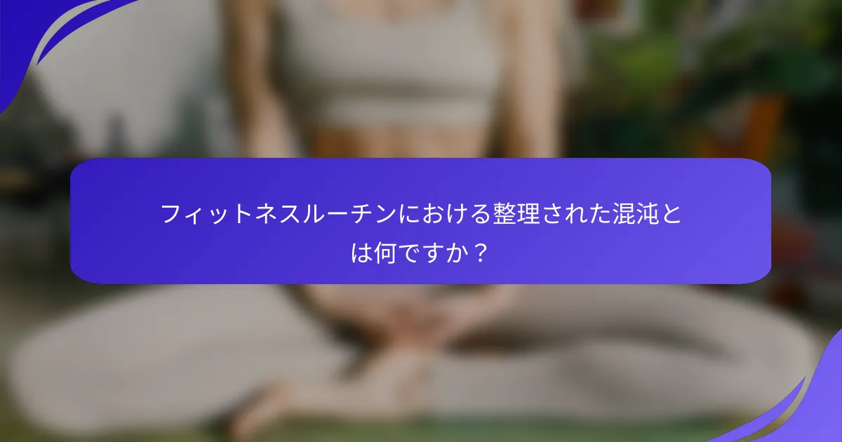 フィットネスルーチンにおける整理された混沌とは何ですか？