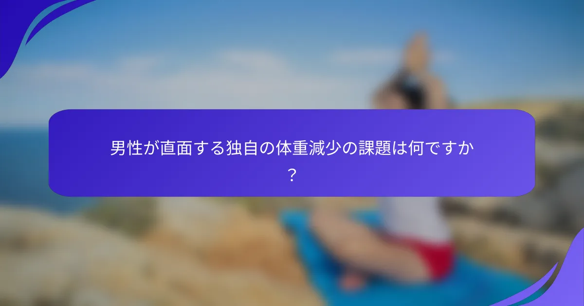 男性が直面する独自の体重減少の課題は何ですか？
