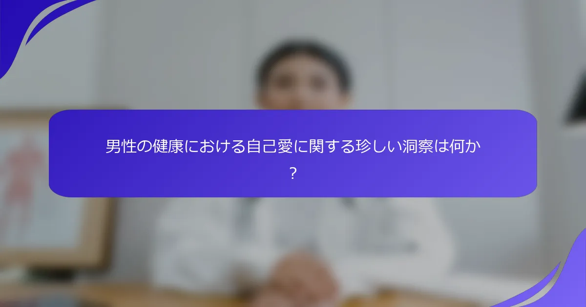 男性の健康における自己愛に関する珍しい洞察は何か？