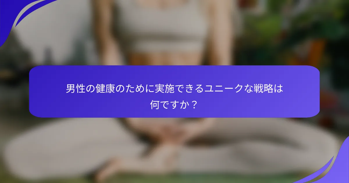 男性の健康のために実施できるユニークな戦略は何ですか？