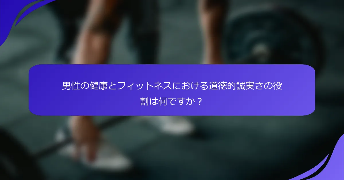 男性の健康とフィットネスにおける道徳的誠実さの役割は何ですか？