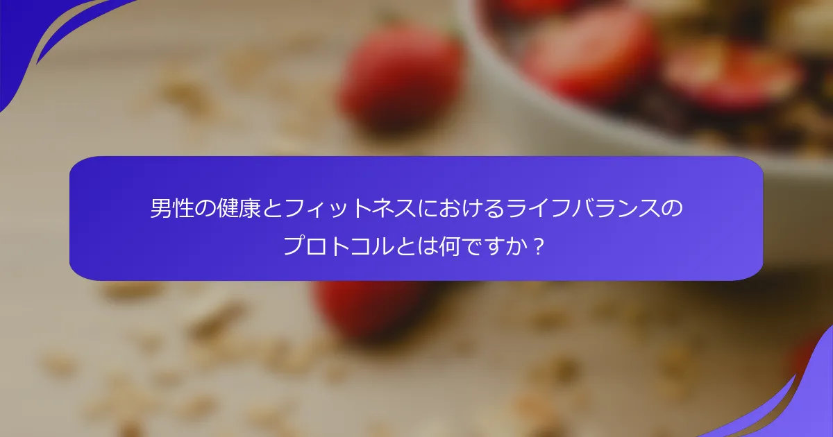 男性の健康とフィットネスにおけるライフバランスのプロトコルとは何ですか?