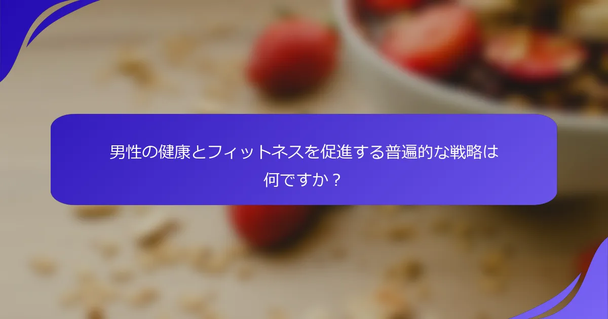 男性の健康とフィットネスを促進する普遍的な戦略は何ですか?