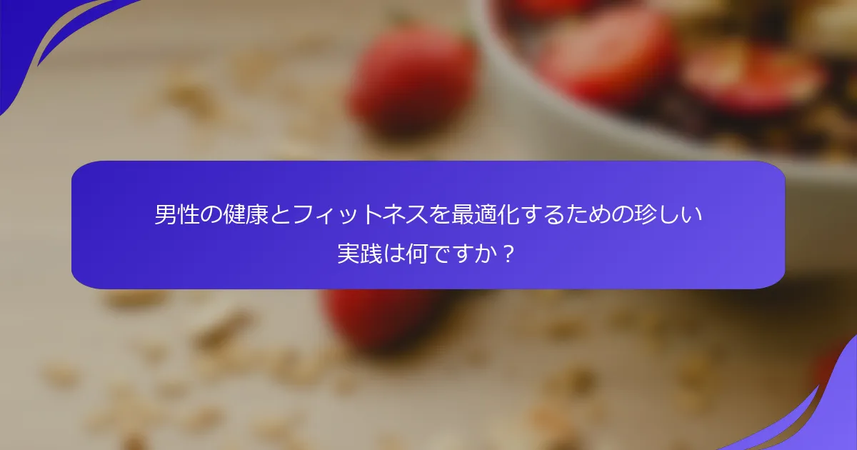 男性の健康とフィットネスを最適化するための珍しい実践は何ですか?