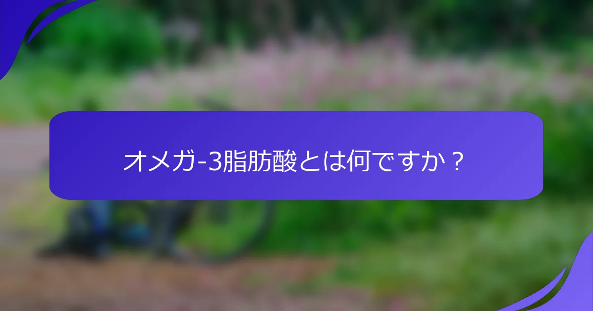 オメガ-3脂肪酸とは何ですか？