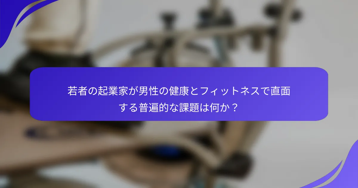 若者の起業家が男性の健康とフィットネスで直面する普遍的な課題は何か？